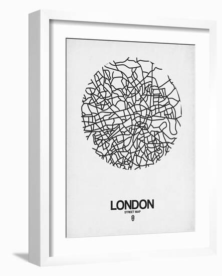 London Street Map White-null-Framed Art Print