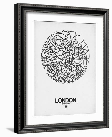 London Street Map White-null-Framed Art Print