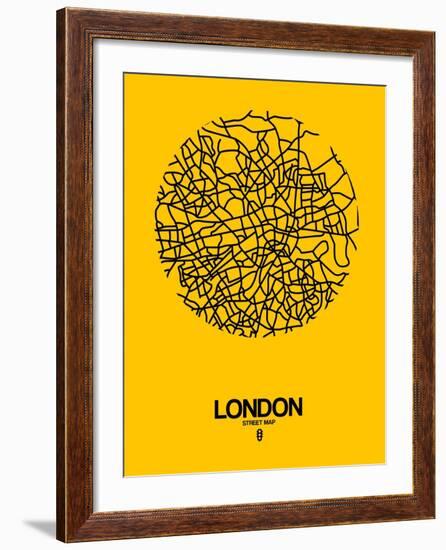 London Street Map Yellow-NaxArt-Framed Art Print