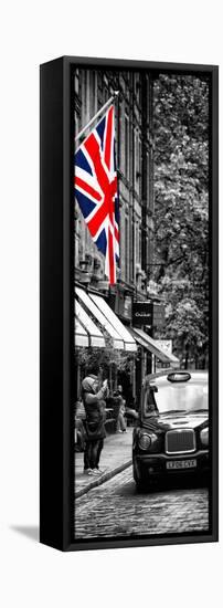 London Taxi and English Flag - London - UK - England - United Kingdom - Door Poster-Philippe Hugonnard-Framed Premier Image Canvas