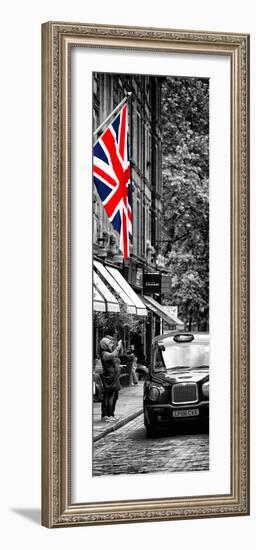 London Taxi and English Flag - London - UK - England - United Kingdom - Door Poster-Philippe Hugonnard-Framed Photographic Print