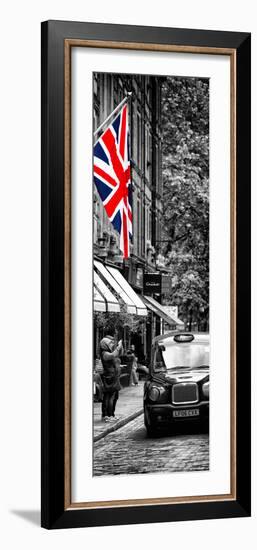 London Taxi and English Flag - London - UK - England - United Kingdom - Door Poster-Philippe Hugonnard-Framed Photographic Print