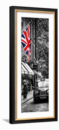 London Taxi and English Flag - London - UK - England - United Kingdom - Door Poster-Philippe Hugonnard-Framed Photographic Print