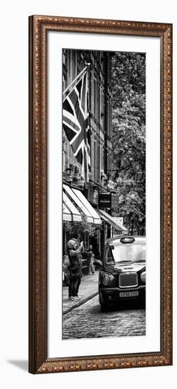 London Taxi and English Flag - London - UK - England - United Kingdom - Door Poster-Philippe Hugonnard-Framed Photographic Print