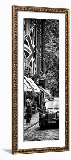 London Taxi and English Flag - London - UK - England - United Kingdom - Door Poster-Philippe Hugonnard-Framed Photographic Print