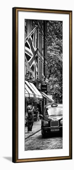 London Taxi and English Flag - London - UK - England - United Kingdom - Door Poster-Philippe Hugonnard-Framed Photographic Print