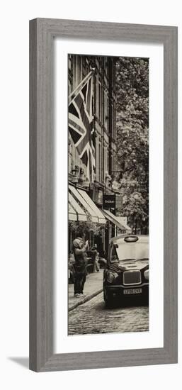 London Taxi and English Flag - London - UK - England - United Kingdom - Door Poster-Philippe Hugonnard-Framed Photographic Print