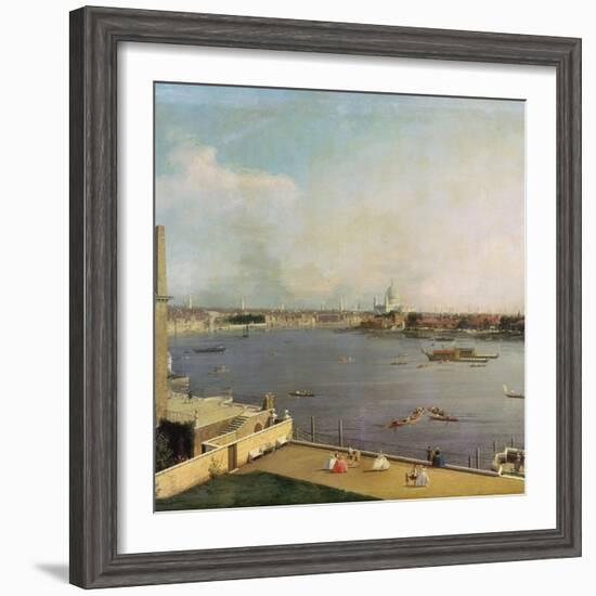 London, Thames and City as Seen from the Richmond House, 1746-1747-Canaletto-Framed Giclee Print