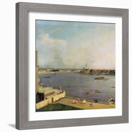 London, Thames and City as Seen from the Richmond House, 1746-1747-Canaletto-Framed Giclee Print