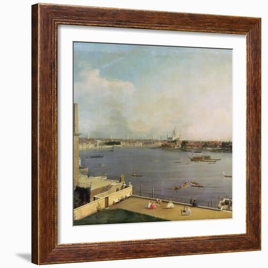 London, Thames and City as Seen from the Richmond House, 1746-1747-Canaletto-Framed Giclee Print