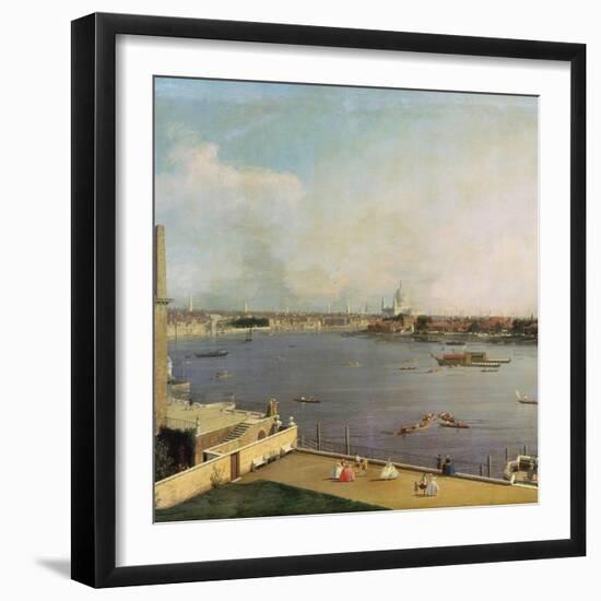 London, Thames and City as Seen from the Richmond House, 1746-1747-Canaletto-Framed Giclee Print