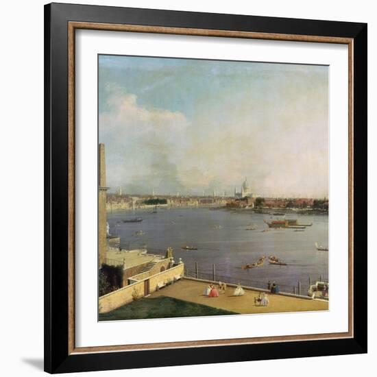 London, Thames and City as Seen from the Richmond House, 1746-1747-Canaletto-Framed Giclee Print