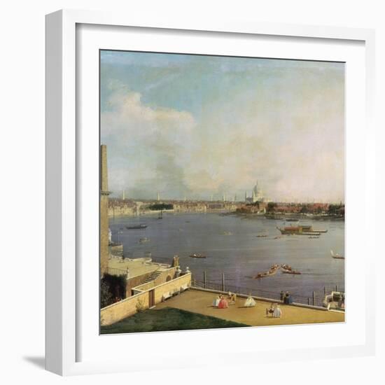 London, Thames and City as Seen from the Richmond House, 1746-1747-Canaletto-Framed Giclee Print