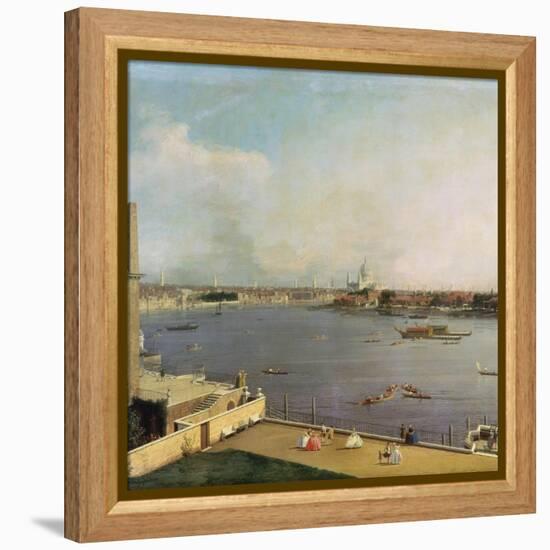 London, Thames and City as Seen from the Richmond House, 1746-1747-Canaletto-Framed Premier Image Canvas