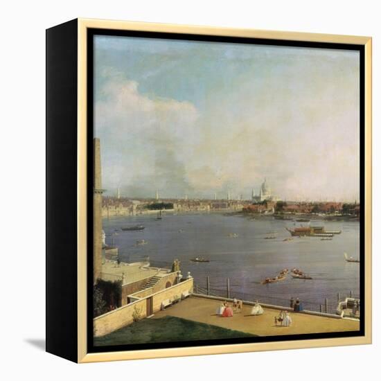 London, Thames and City as Seen from the Richmond House, 1746-1747-Canaletto-Framed Premier Image Canvas