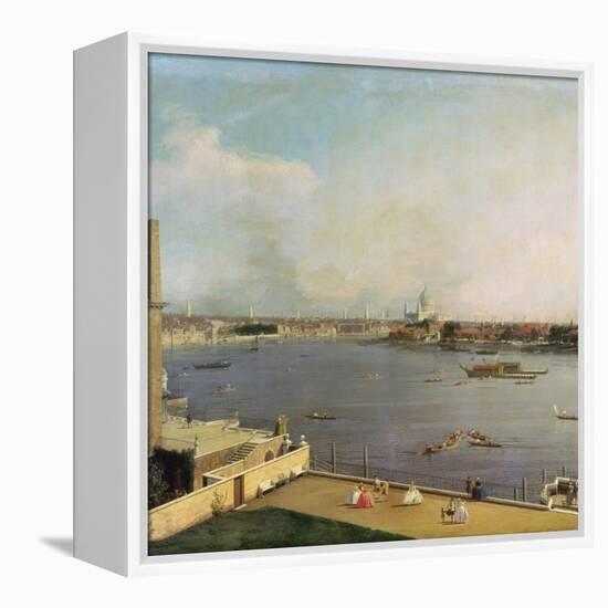 London, Thames and City as Seen from the Richmond House, 1746-1747-Canaletto-Framed Premier Image Canvas