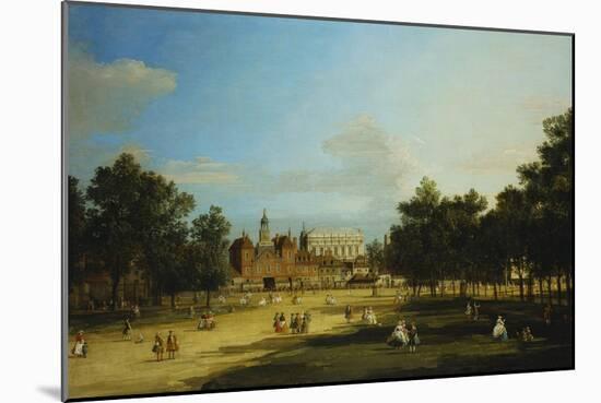 London: the Old Horse Guards and the Banqueting Hall, Whitehall, from St. James's Park, with…-Canaletto-Mounted Giclee Print