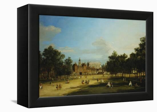 London: the Old Horse Guards and the Banqueting Hall, Whitehall, from St. James's Park, with…-Canaletto-Framed Premier Image Canvas