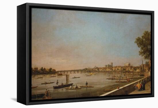 London: the Thames at Westminster and Whitehall from the Terrace of Somerset House-Canaletto-Framed Premier Image Canvas