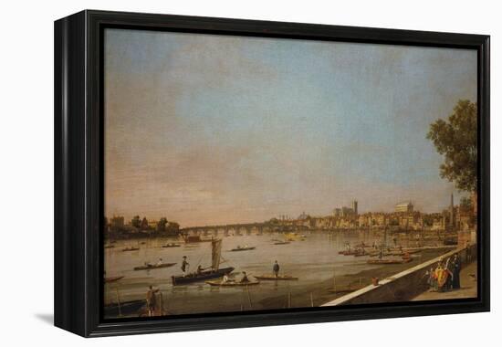 London: the Thames at Westminster and Whitehall from the Terrace of Somerset House-Canaletto-Framed Premier Image Canvas
