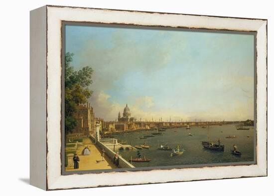 London. the Thames from Somerset House Terrace Towards the City, Ca 1751-Canaletto-Framed Premier Image Canvas