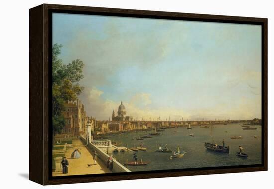 London. the Thames from Somerset House Terrace Towards the City, Ca 1751-Canaletto-Framed Premier Image Canvas