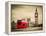 London, the Uk. Red Bus in Motion and Big Ben, the Palace of Westminster. the Icons of England in V-Michal Bednarek-Framed Premier Image Canvas