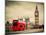 London, the Uk. Red Bus in Motion and Big Ben, the Palace of Westminster. the Icons of England in V-Michal Bednarek-Mounted Photographic Print