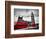 London, the Uk. Red Buses in Motion and Big Ben, the Palace of Westminster. the Icons of England In-Michal Bednarek-Framed Photographic Print