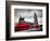 London, the Uk. Red Buses in Motion and Big Ben, the Palace of Westminster. the Icons of England In-Michal Bednarek-Framed Photographic Print