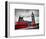 London, the Uk. Red Buses in Motion and Big Ben, the Palace of Westminster. the Icons of England In-Michal Bednarek-Framed Photographic Print