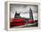 London, the Uk. Red Buses in Motion and Big Ben, the Palace of Westminster. the Icons of England In-Michal Bednarek-Framed Premier Image Canvas