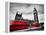 London, the Uk. Red Buses in Motion and Big Ben, the Palace of Westminster. the Icons of England In-Michal Bednarek-Framed Premier Image Canvas