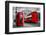 London, the Uk. Red Phone Booth and Red Bus in Motion. English Icons-Michal Bednarek-Framed Photographic Print