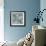 London Toile Blue-Sharon Turner-Framed Art Print displayed on a wall