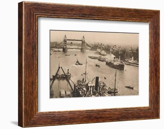 'London - Tower Bridge and the Pool', c1910-Unknown-Framed Photographic Print