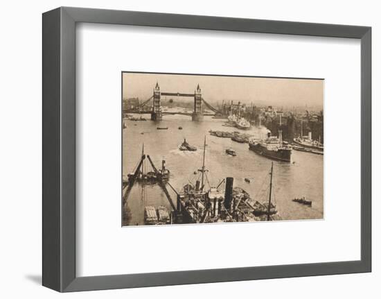 'London - Tower Bridge and the Pool', c1910-Unknown-Framed Photographic Print