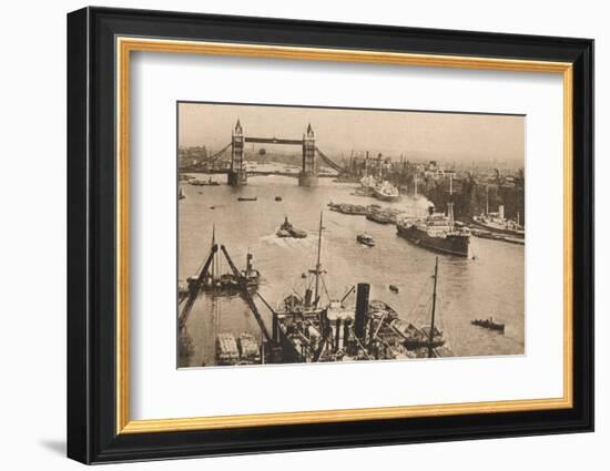 'London - Tower Bridge and the Pool', c1910-Unknown-Framed Photographic Print