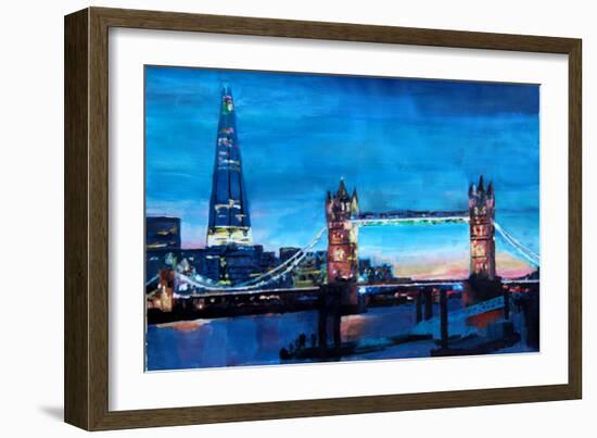 London Tower Bridge and The Shard at Dusk-Markus Bleichner-Framed Art Print