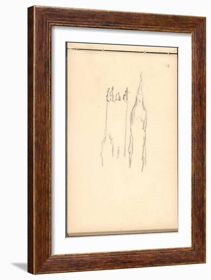 London, Towers of Parliament (Pencil on Paper)-Claude Monet-Framed Giclee Print