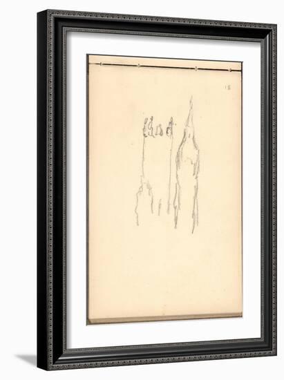 London, Towers of Parliament (Pencil on Paper)-Claude Monet-Framed Giclee Print