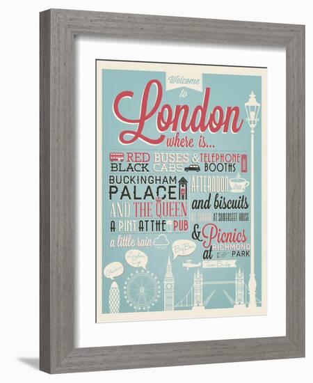 London Typographical Background-Melindula-Framed Art Print