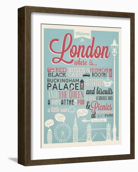 London Typographical Background-Melindula-Framed Art Print