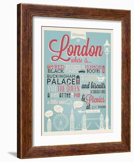 London Typographical Background-Melindula-Framed Art Print