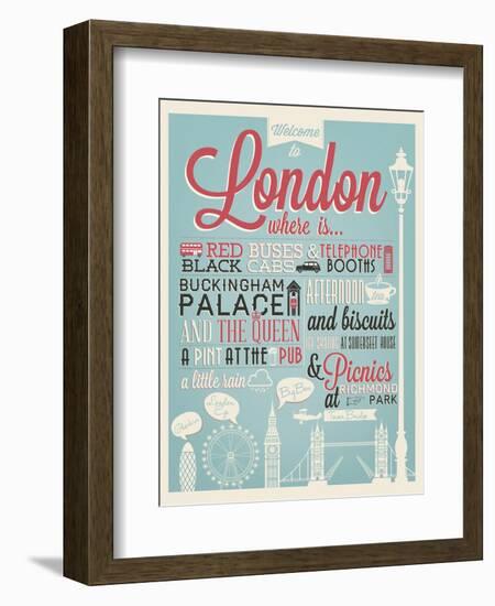 London Typographical Background-Melindula-Framed Art Print