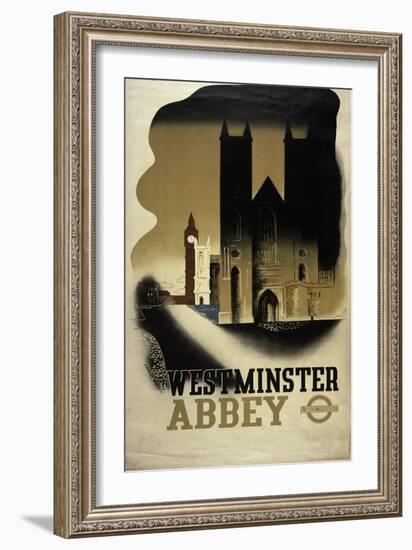 London Underground Poster Featuring Westminster Abbey, 1934-null-Framed Giclee Print