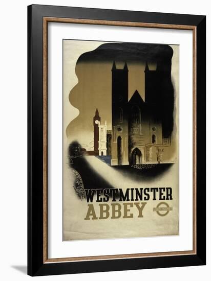 London Underground Poster Featuring Westminster Abbey, 1934-null-Framed Giclee Print