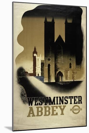 London Underground Poster Featuring Westminster Abbey, 1934-null-Mounted Giclee Print