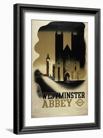 London Underground Poster Featuring Westminster Abbey, 1934-null-Framed Giclee Print