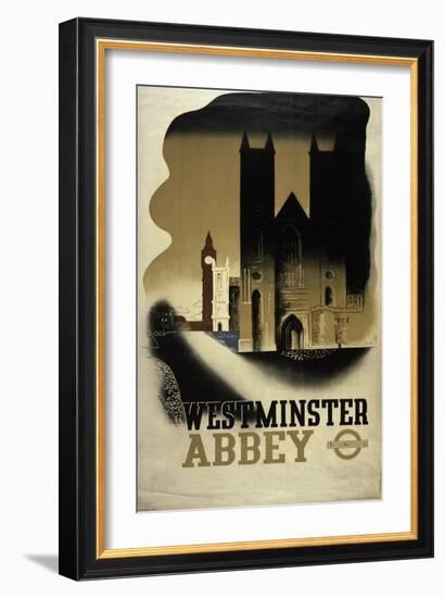 London Underground Poster Featuring Westminster Abbey, 1934-null-Framed Giclee Print